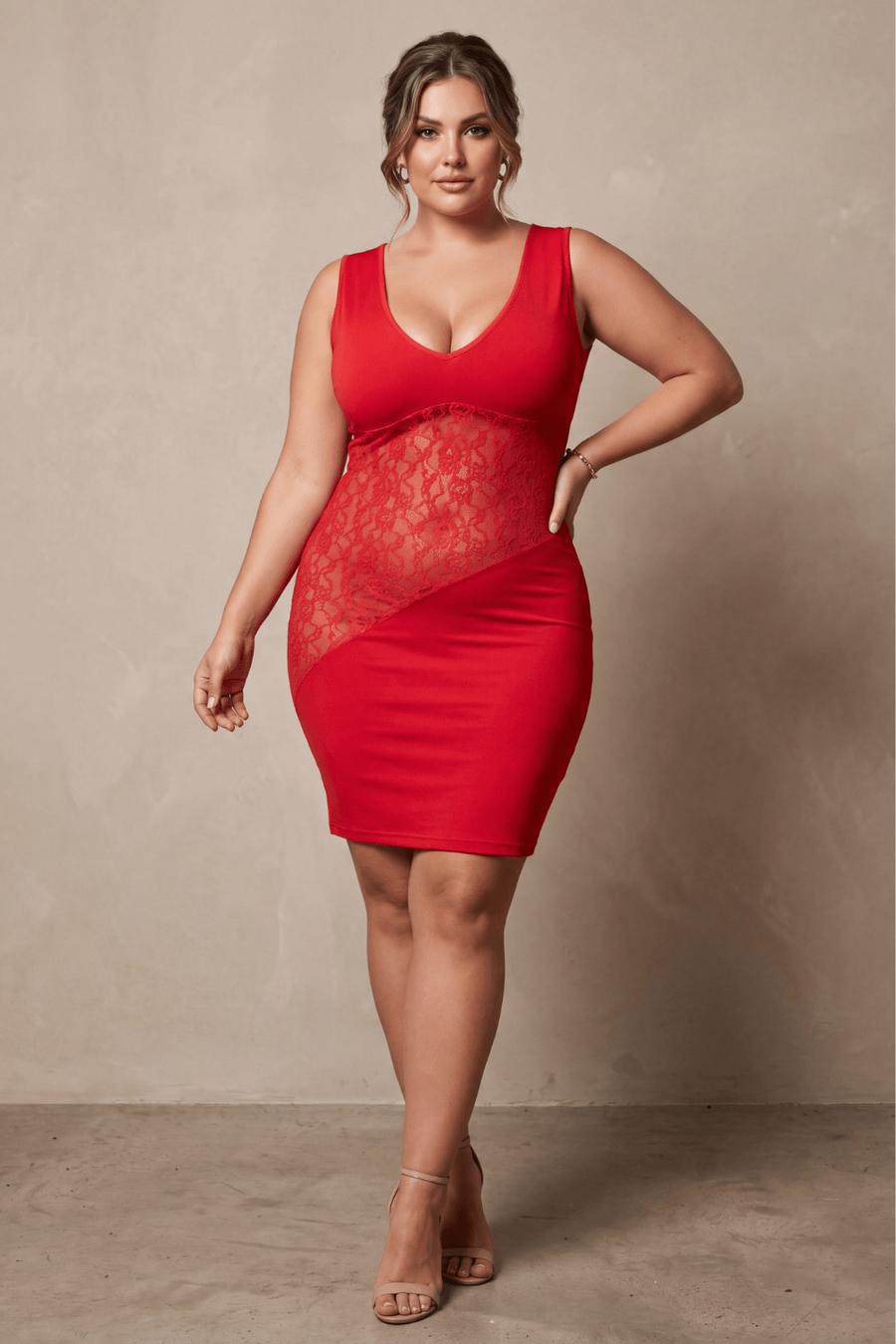 Robe rouge large décollectée Olivia – Be lily Mode | Voyage Sensuel