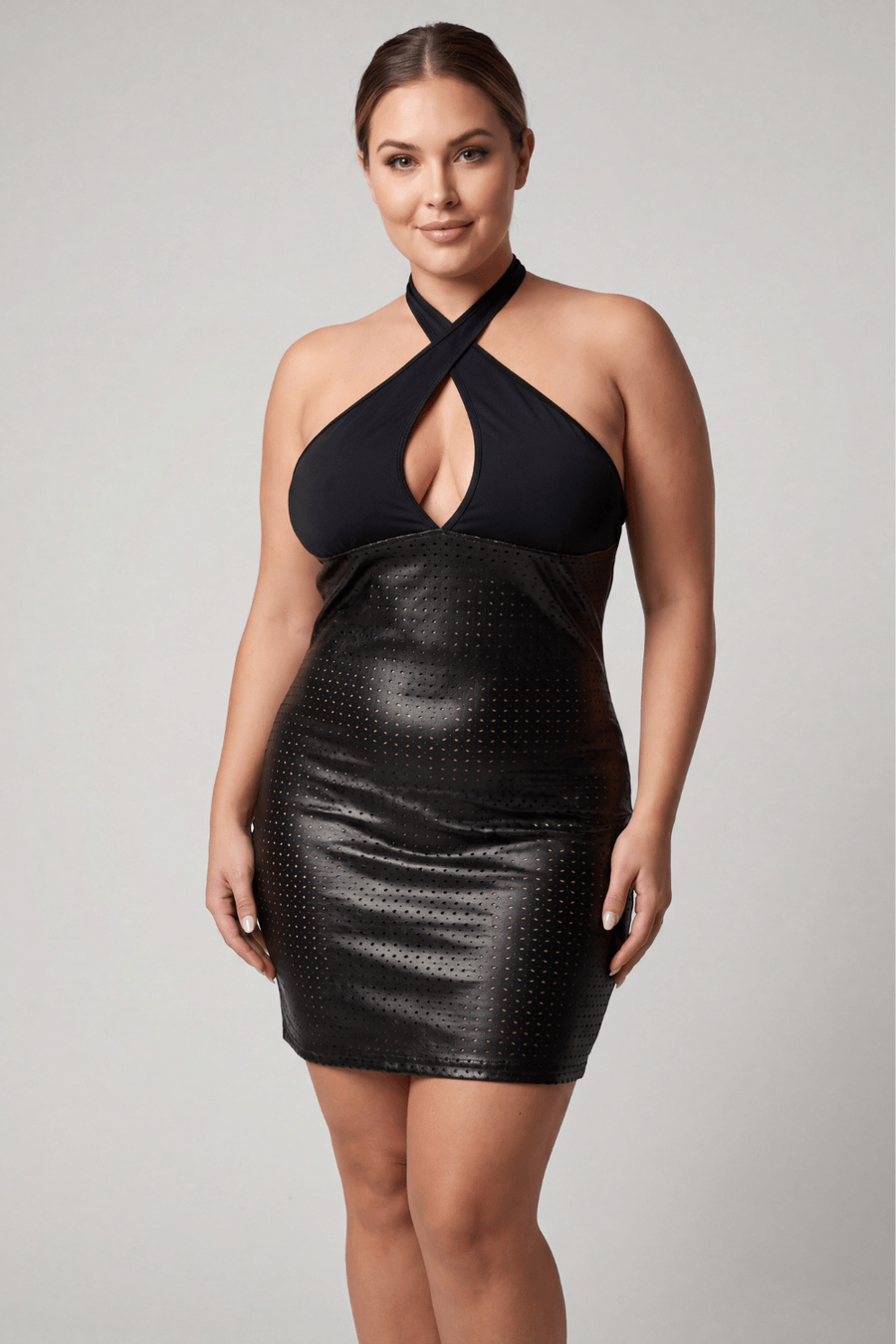 Robe noire simili cuir Margot – Be lily Mode | Voyage Sensuel