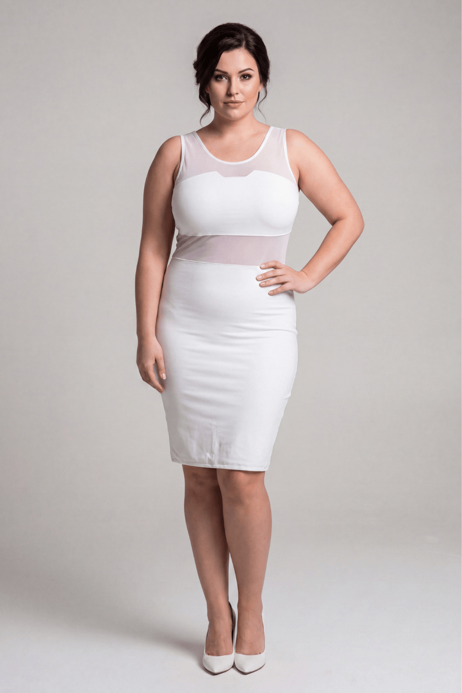 Robe sensuelle et habillée avec maille transparente blanche – Be lily Mode | Voyage Sensuel