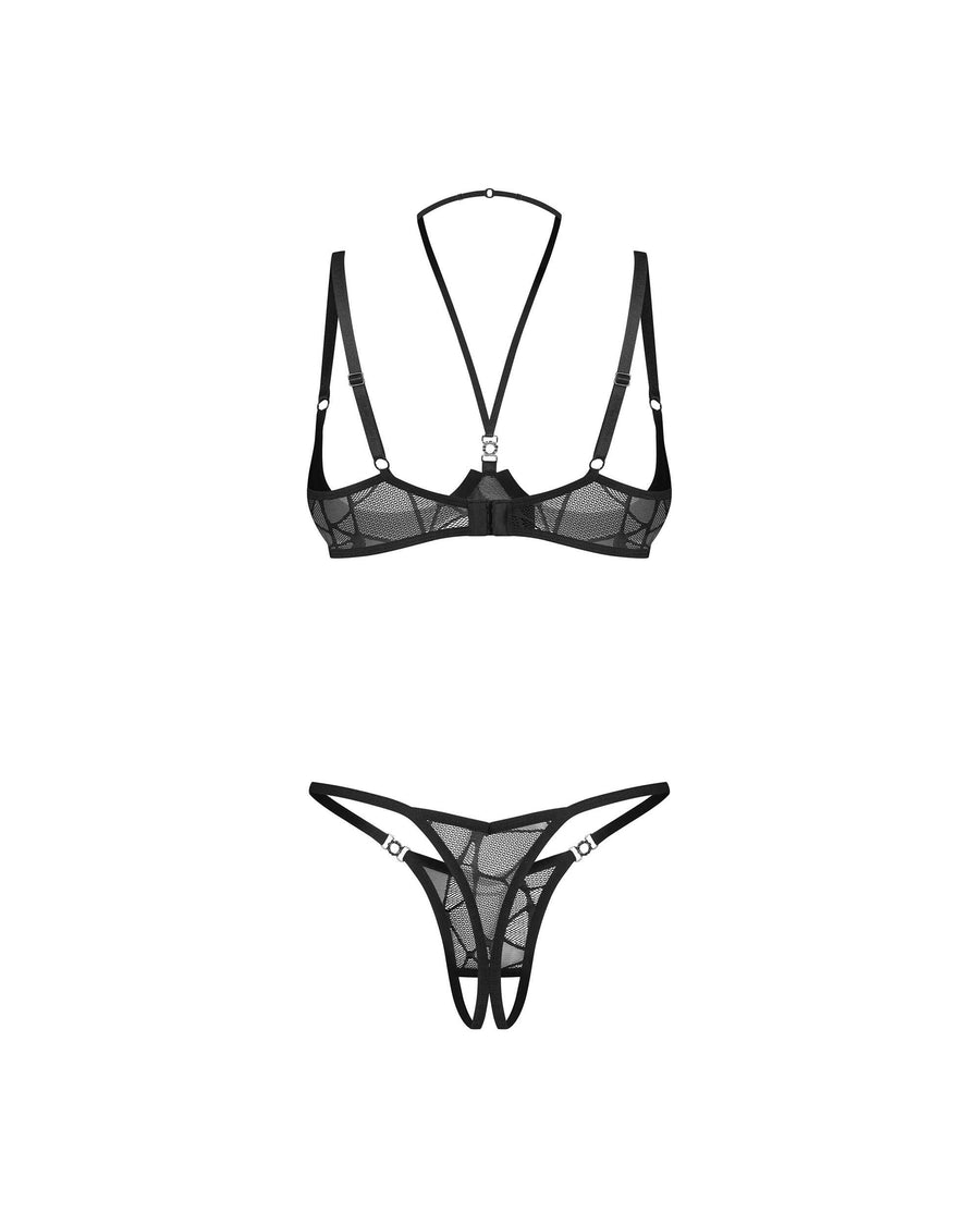 Olianna ensemble ouvert 2 pièces - Noir | Voyage Sensuel