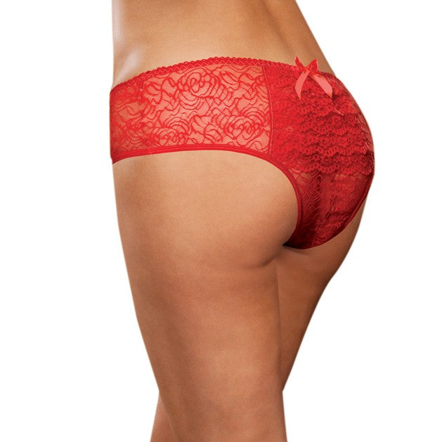 Panty taille basse, ouvert, fronces au dos – Dreamgirl | Voyage Sensuel
