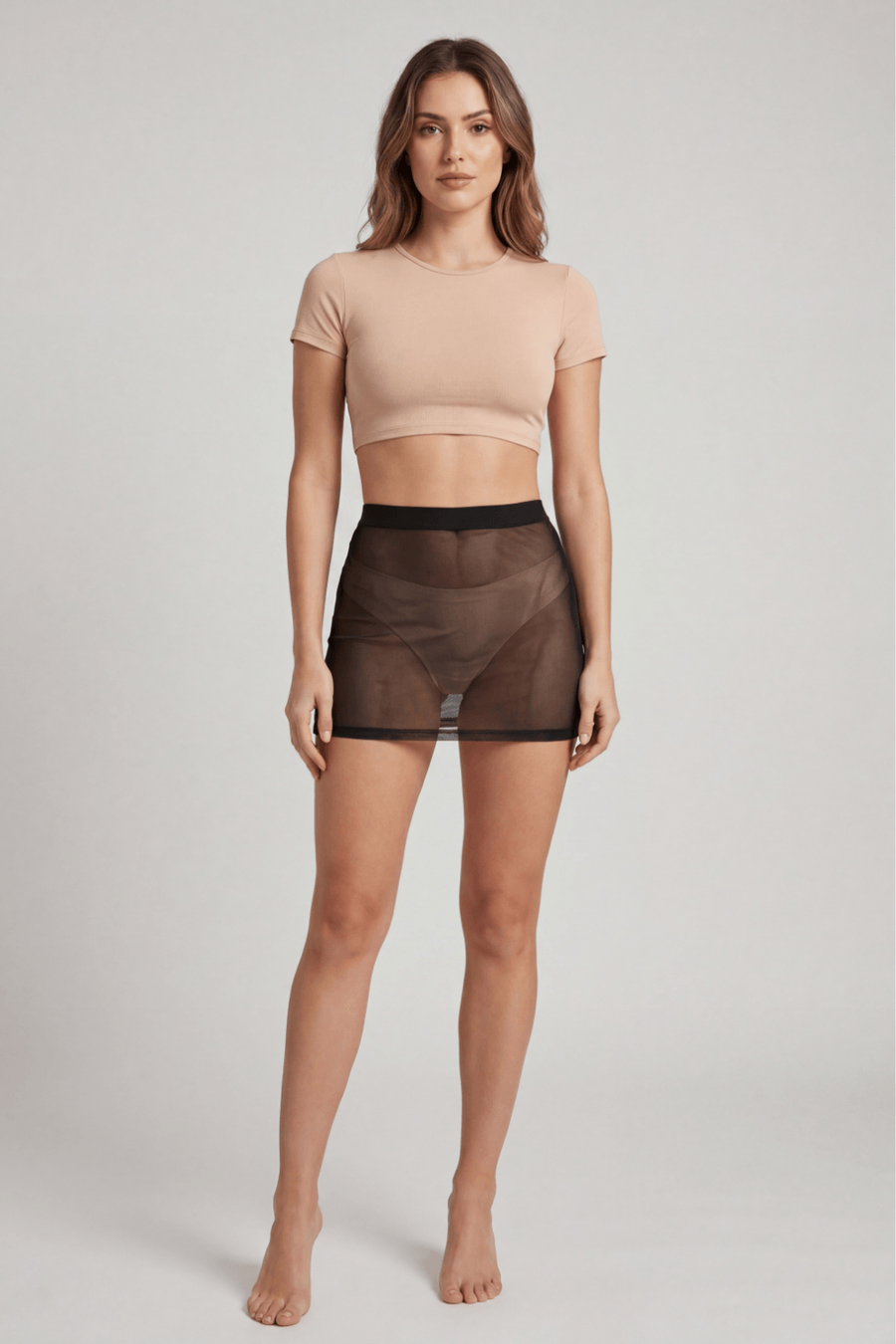 Jupe noire en résille transparente Maya – Be lily Mode | Voyage Sensuel