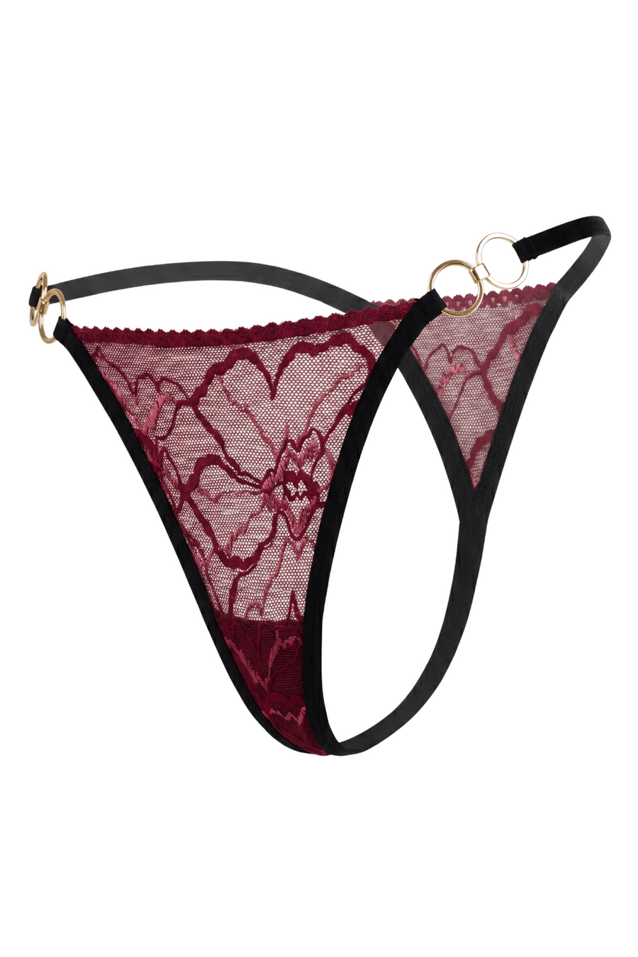 String bordeaux avec anneaux détachables – Be Lily Panties | Voyage Sensuel