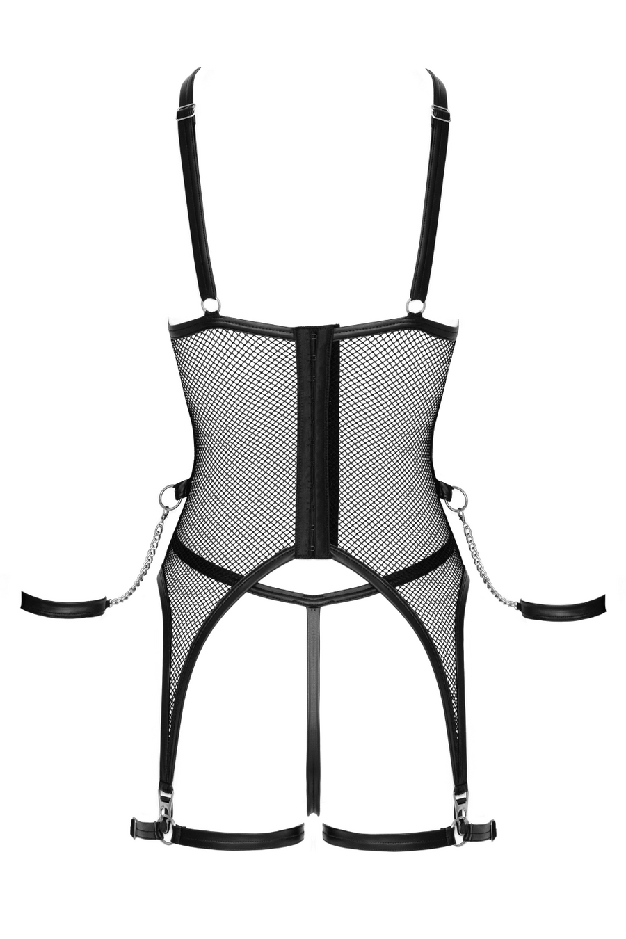 Ensemble Porte-Jarretelles & String Ouvert Résille Noir - Cottelli – Cotelli Lingerie | Voyage Sensuel
