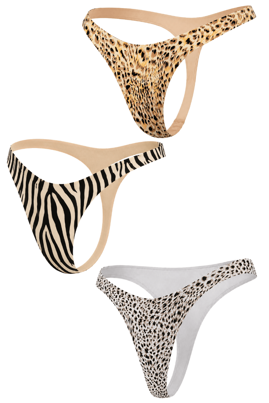 Lot de 3 strings invisibles à imprimés animaliers - Mapalé | Voyage Sensuel