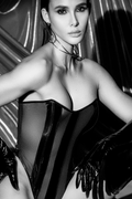 Body bustier en résille noir effet liquide avec laçage dos - Mapalé