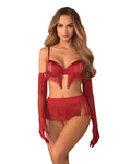 Rossay ensemble ouvert 4 pièces - Rouge