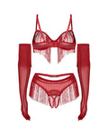 Rossay ensemble ouvert 4 pièces - Rouge