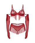 Rossay ensemble ouvert 4 pièces - Rouge