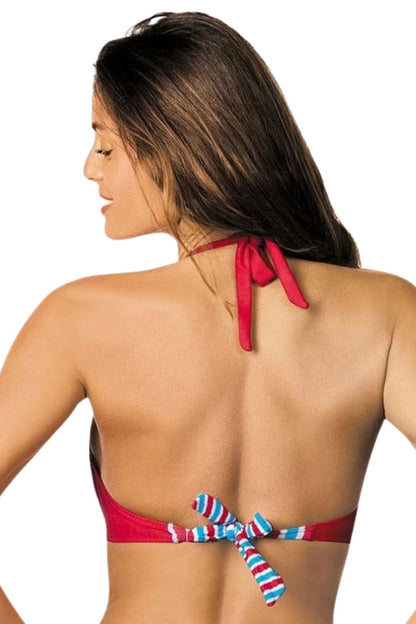Maillot de bain 2 pièces push-up avec tissu plissé et détail de hanches