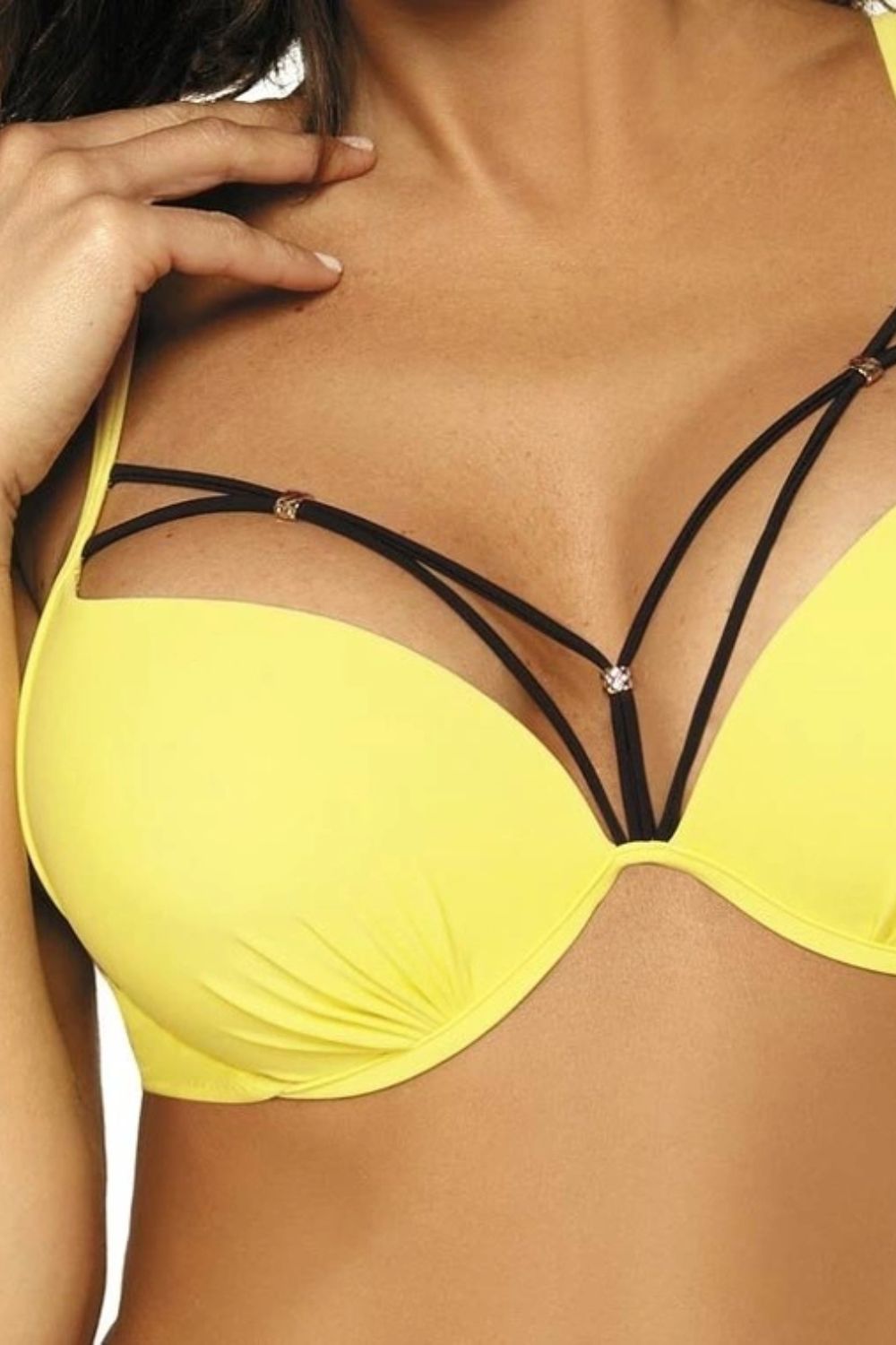 Maillot de bain 2 pièces avec bandes élastiques et coupe brésilienne