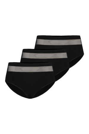 Lot de 3 : Culottes taille haute en coton noir