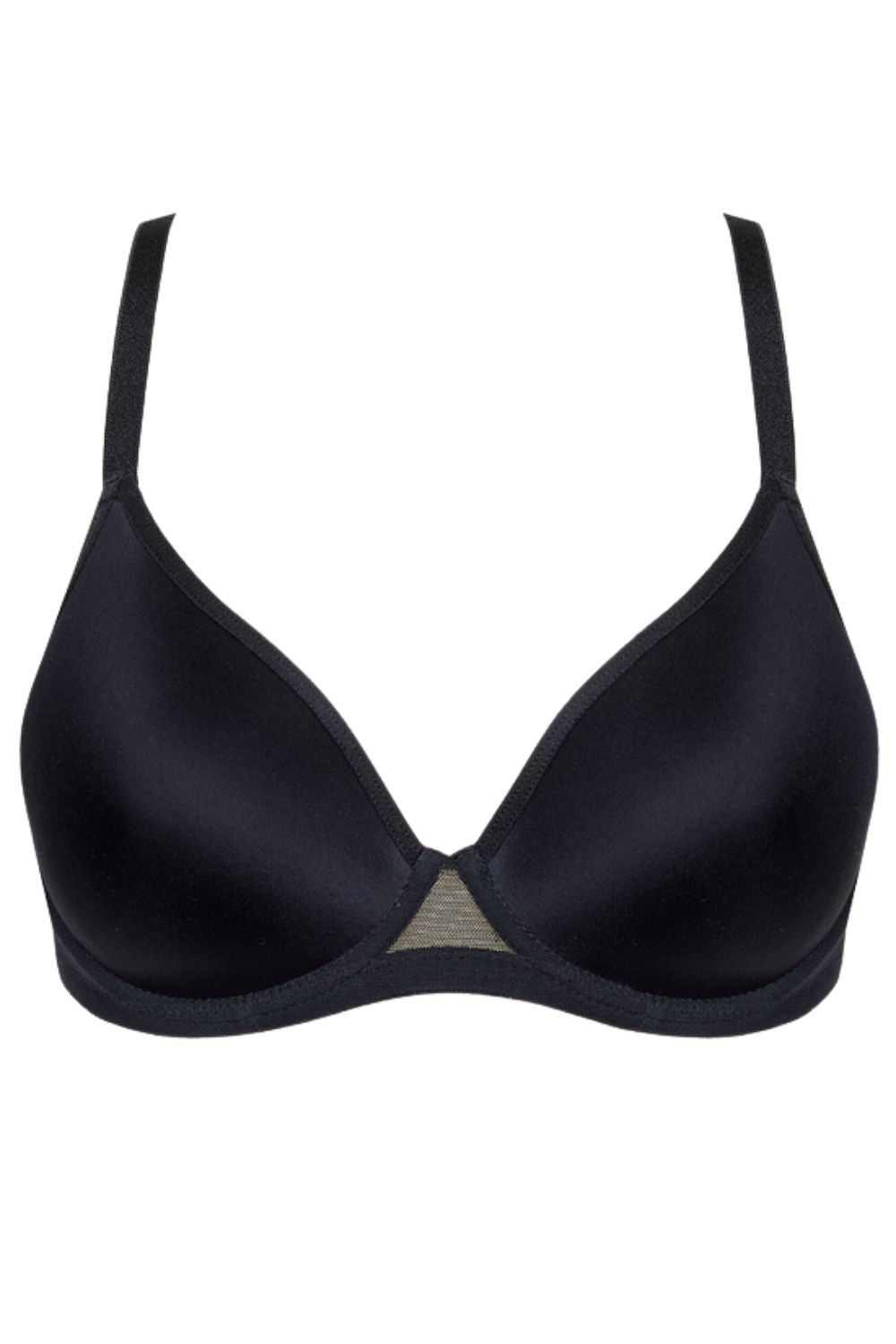 Soutien-gorge noir rembourré à bonnets lisses