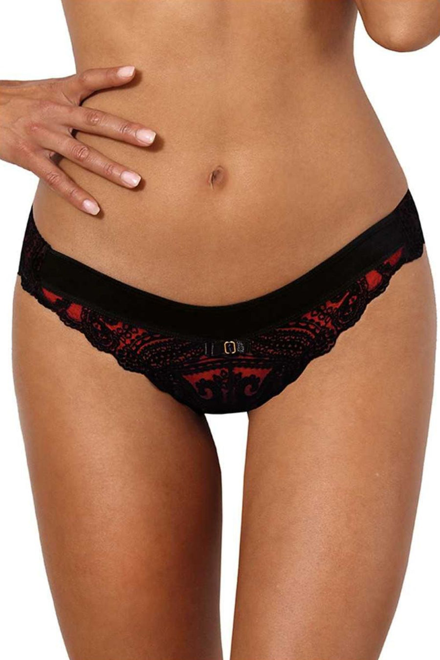 String Axami Rouge et Noir – Séduction et Raffinement | Voyage Sensuel