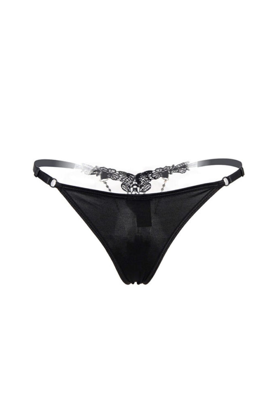 String ouvert noir à strass – Paris Hollywood | Voyage Sensuel