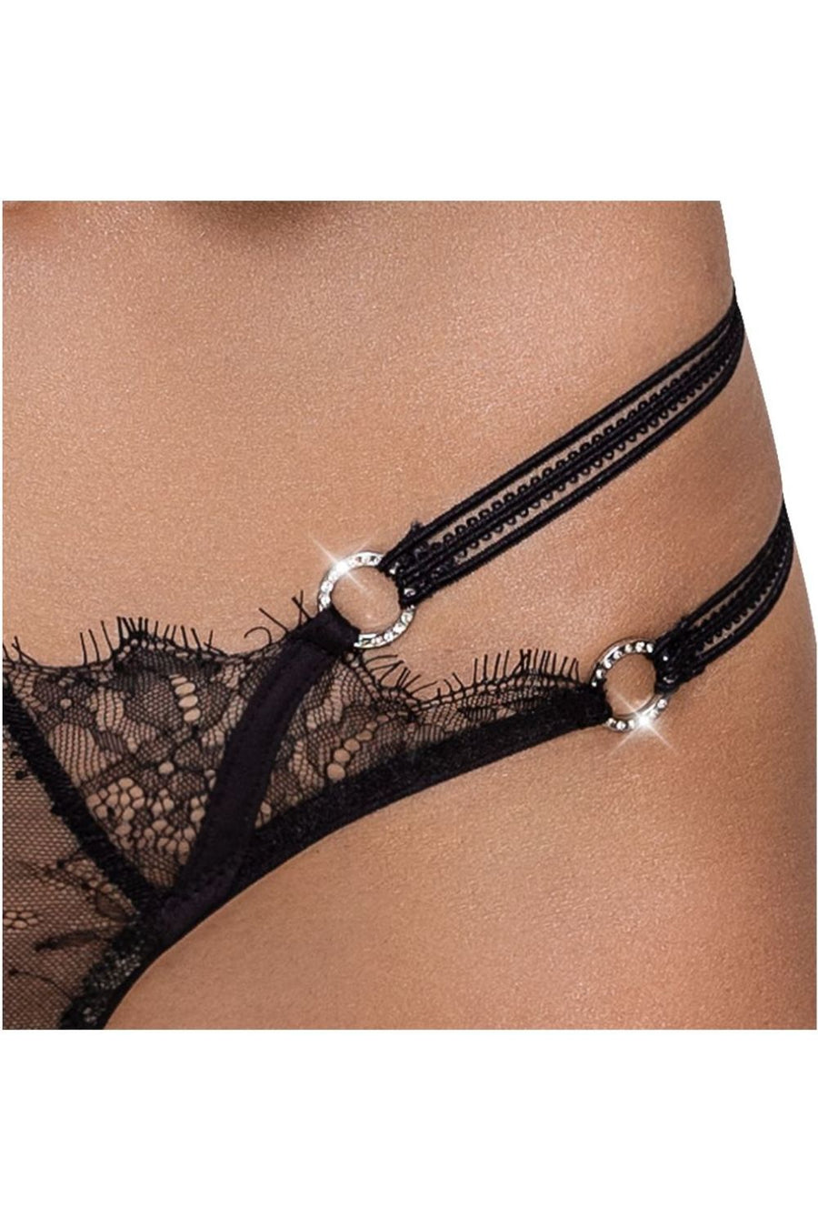 String ouvert Rio noir en dentelle – Cottelli | Voyage Sensuel
