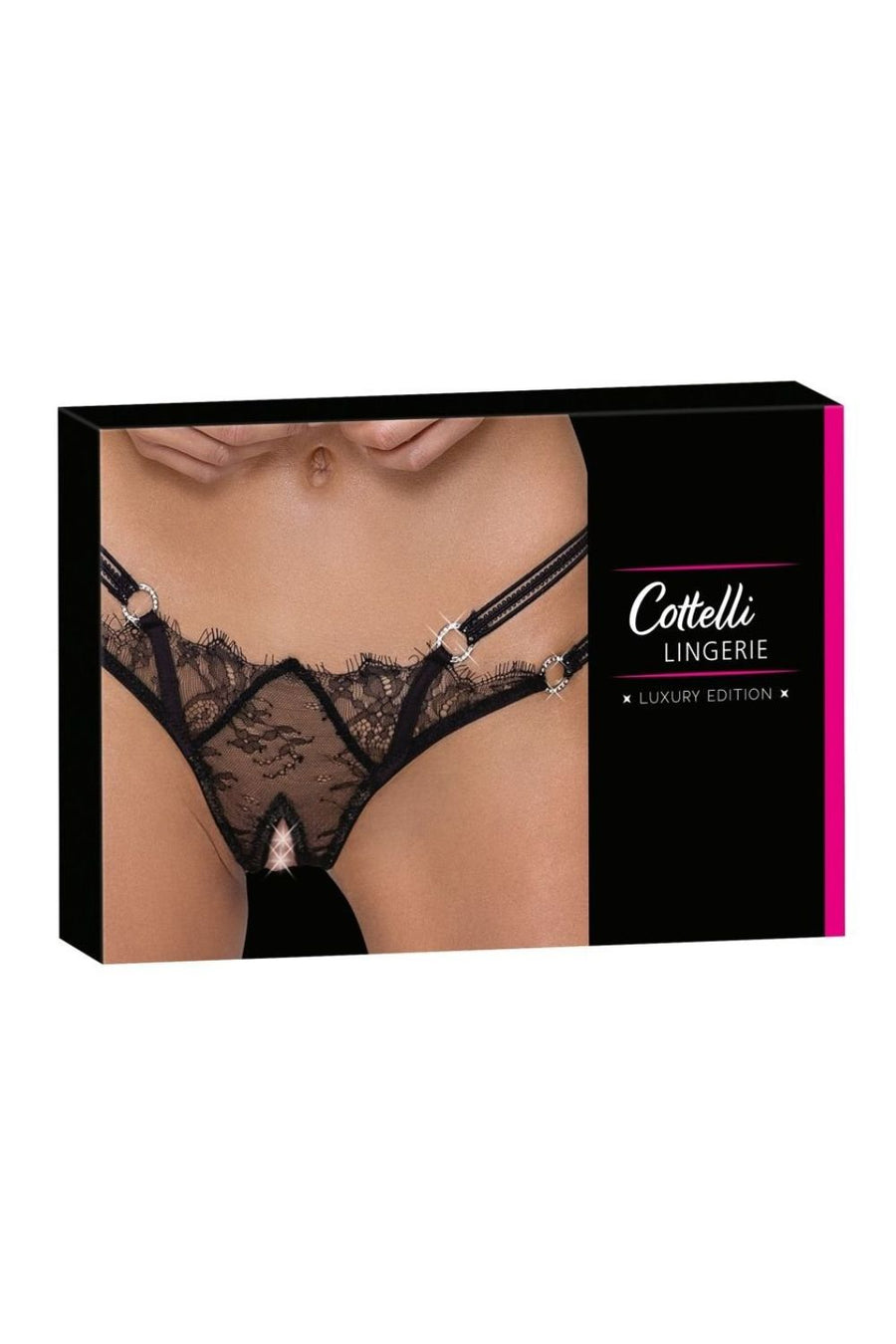 String ouvert Rio noir en dentelle – Cottelli | Voyage Sensuel