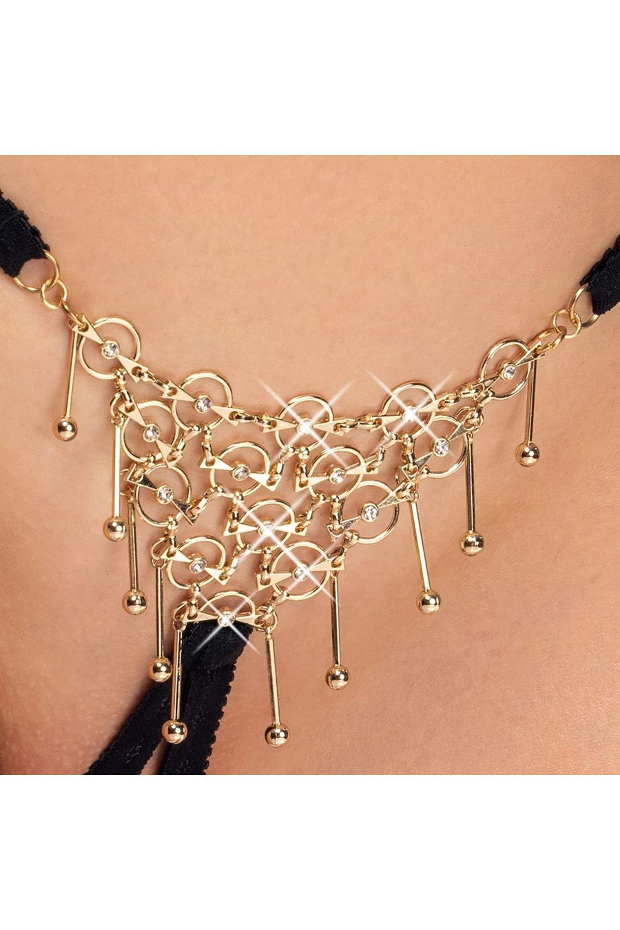String ouvert bijou noir au design luxe – Cottelli | Voyage Sensuel