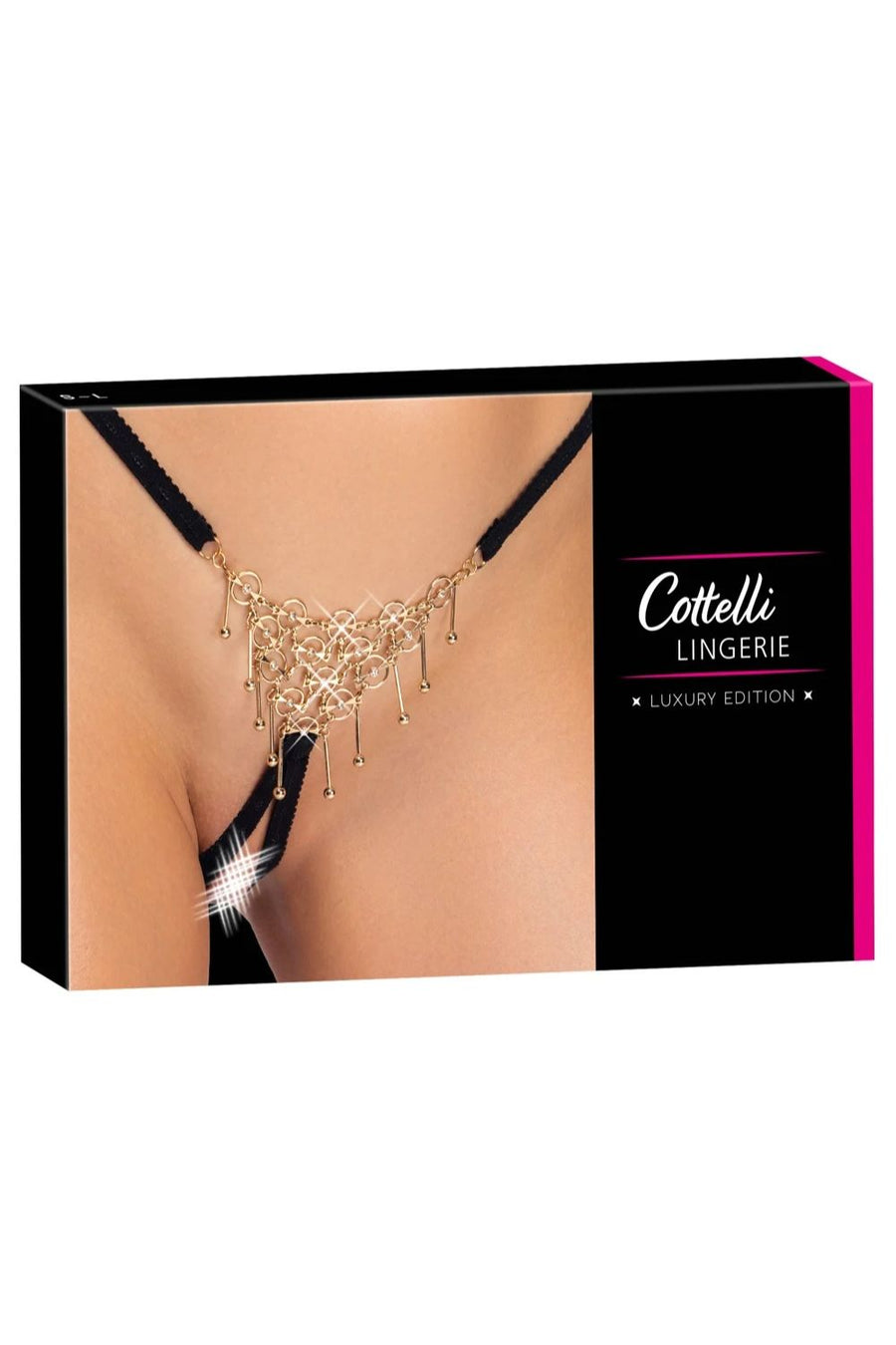 String ouvert bijou noir au design luxe – Cottelli | Voyage Sensuel