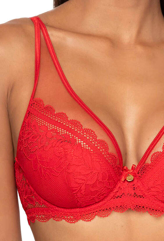 Soutien-gorge push-up rouge élégant Estelle