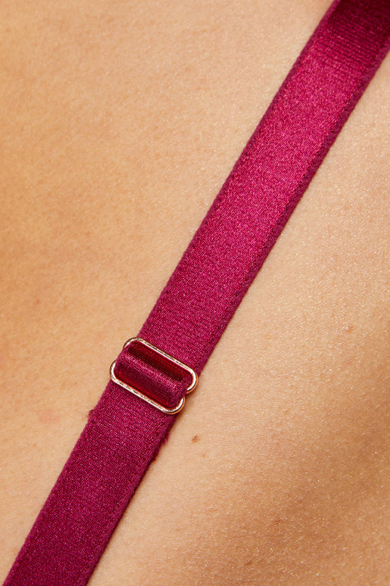 Soutien-gorge semi-rembourré fuchsia avec broderie Angel
