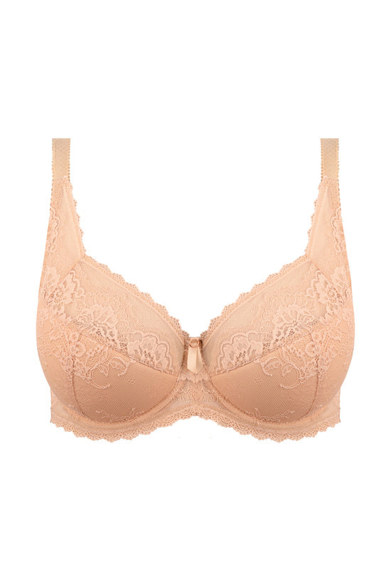 Soutien-gorge semi-rembourré en dentelle beige Nella