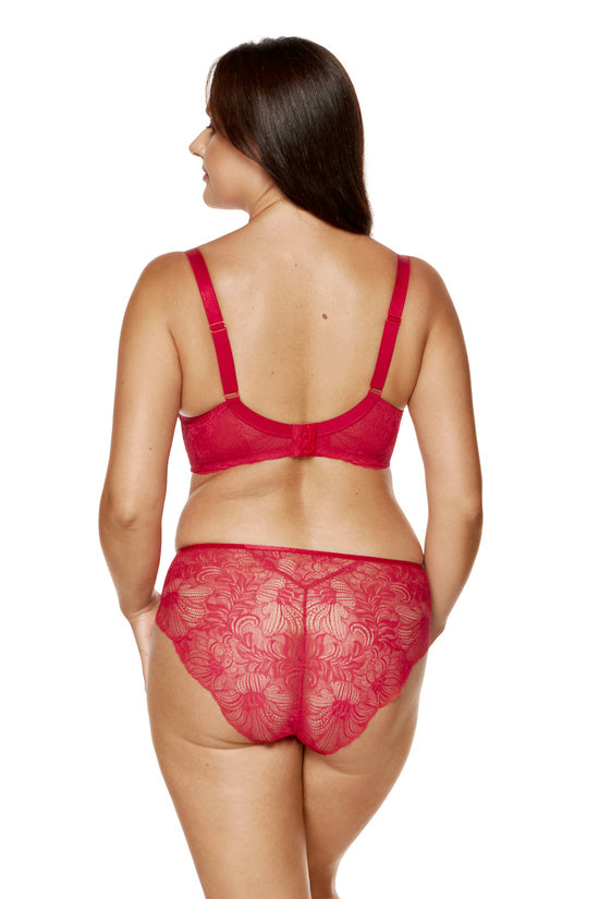 Soutien-gorge rembourré en dentelle rouge