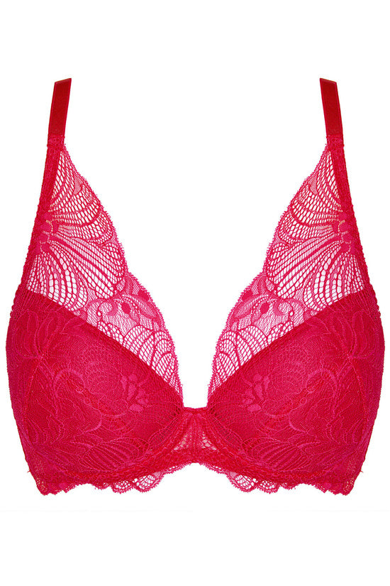Soutien-gorge push-up en dentelle rouge