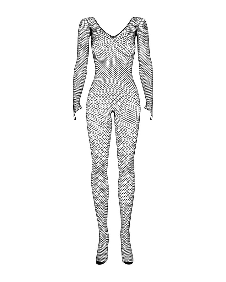 Bodystocking noir ouvert à manches longues N109 – Obsessive | Voyage Sensuel