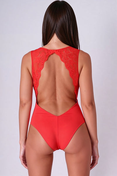 Body rouge Evalie - Dentelle & Microfibre Passion - 4 | Voyage Sensuel