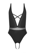 Body noir Kristeen - Décolleté plongeant et ouvert - 2