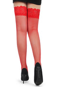 Bas Résille Jarretière Dentelle Rouge Ohyeah - 2