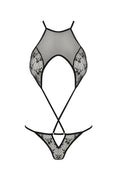 Body Sexy Azalia Passion - Résille Noire & Motif Fleuri - 2