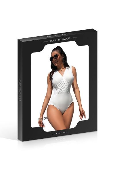 Body Moulant Blanc Drapé - Effet Femme Fatale