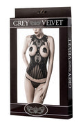 Bustier Seins Nus & String Grey Velvet - Séduction Raffinée - 2