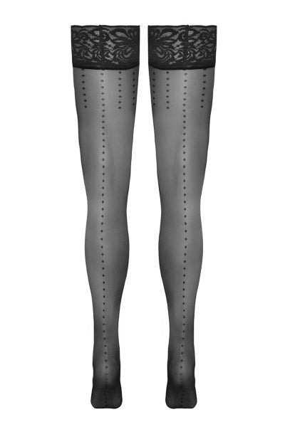 Bas Autofixants Noir Hold up 2 - Cotelli Legwear