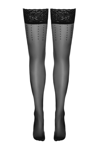 Bas Autofixants Noir Hold up 2 - Cotelli Legwear