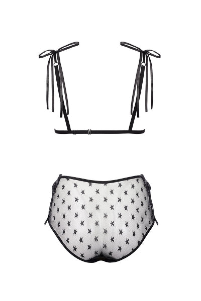 Ensemble Amelie - Résille Étoilée & Rubans Coquins - 3