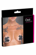 Caches Tétons Croix Cotelli - Strass Noir Iridescent - 3