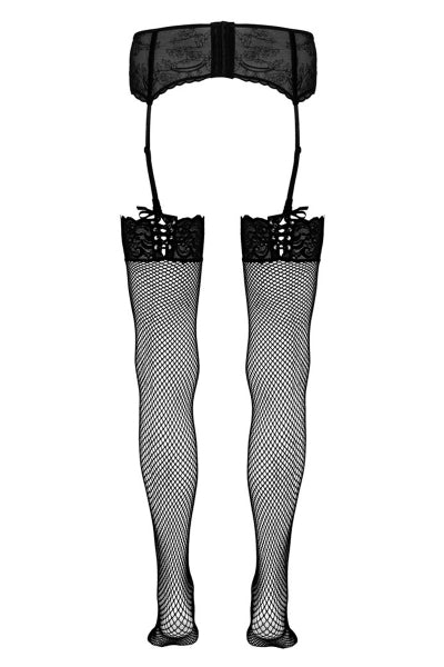 Bas Résille Noir Cotelli - Séduction Ajourée - 4 | Voyage Sensuel
