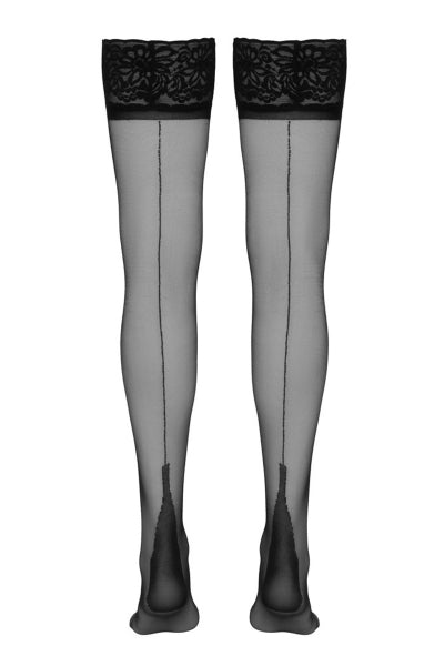 Bas autofixants couture noir – Cotelli Legwear