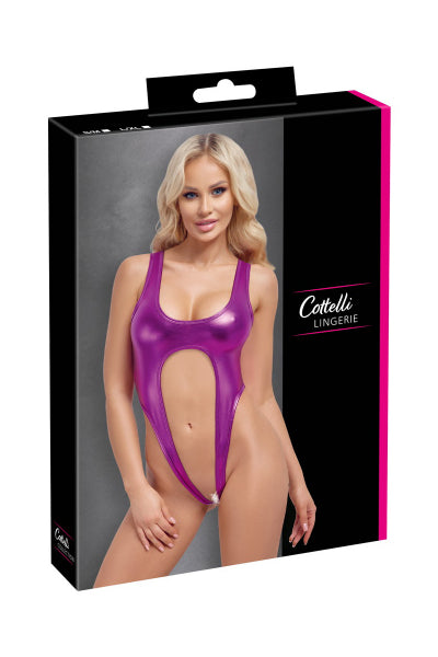 Body Rose Métallisé Ouvert Cotelli — Séduction Totale - 3 | Voyage Sensuel