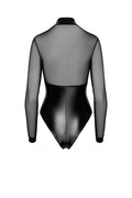 Body Edge Zippé Wetlook & Tulle - Noir HandMade - 3
