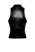 Top zippé Glam F324 vinyle wetlook noir sensuel - 3