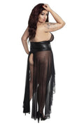 Robe Fendue Icone F047 — Tulle Transparent & Dos Nu - 2