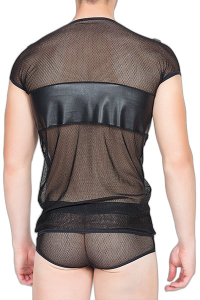 T-shirt Thunder — Résille Sexy & Bande Cuir - 3 | Voyage Sensuel