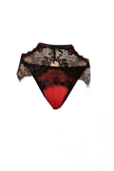 Porte-jarretelles rouge et noir Paris Hollywood avec string