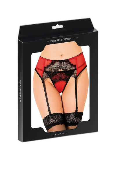 Porte-jarretelles rouge et noir grande taille Paris Hollywood - 3 | Voyage Sensuel