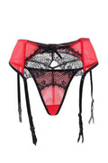 Porte-jarretelles rouge et noir grande taille Paris Hollywood - 4