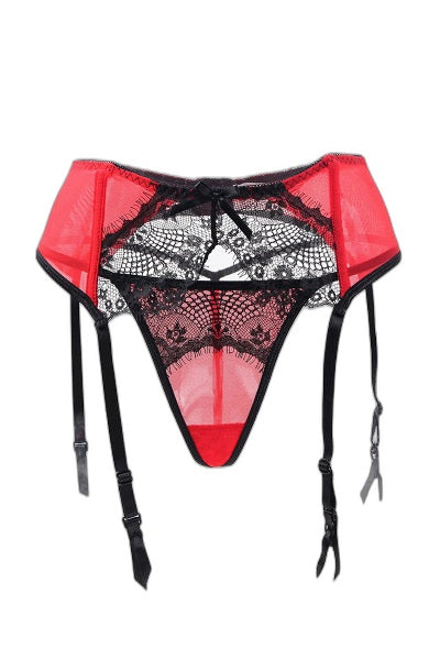 Porte-jarretelles rouge et noir grande taille Paris Hollywood - 4 | Voyage Sensuel